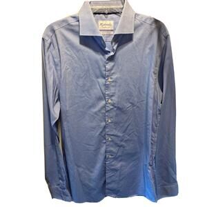 Michaelis Rotterdam VTG Men’s 16 41 Blue Long Sleeve Button Down Cotton Shirt